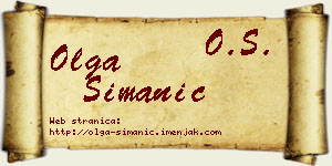 Olga Simanić vizit kartica